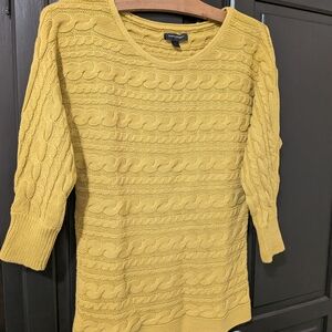 Banana Republic Yellow Cable Knit Sweater Size Small
